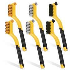Wire Brush Set, 6 Pcs Brass/Stainless Steel/Nylon Wire Brushes for Cleaning with