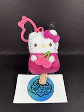 Hello Kitty And Friends Popsicle Plush Heart Keychain Pink Glitter Sanrio