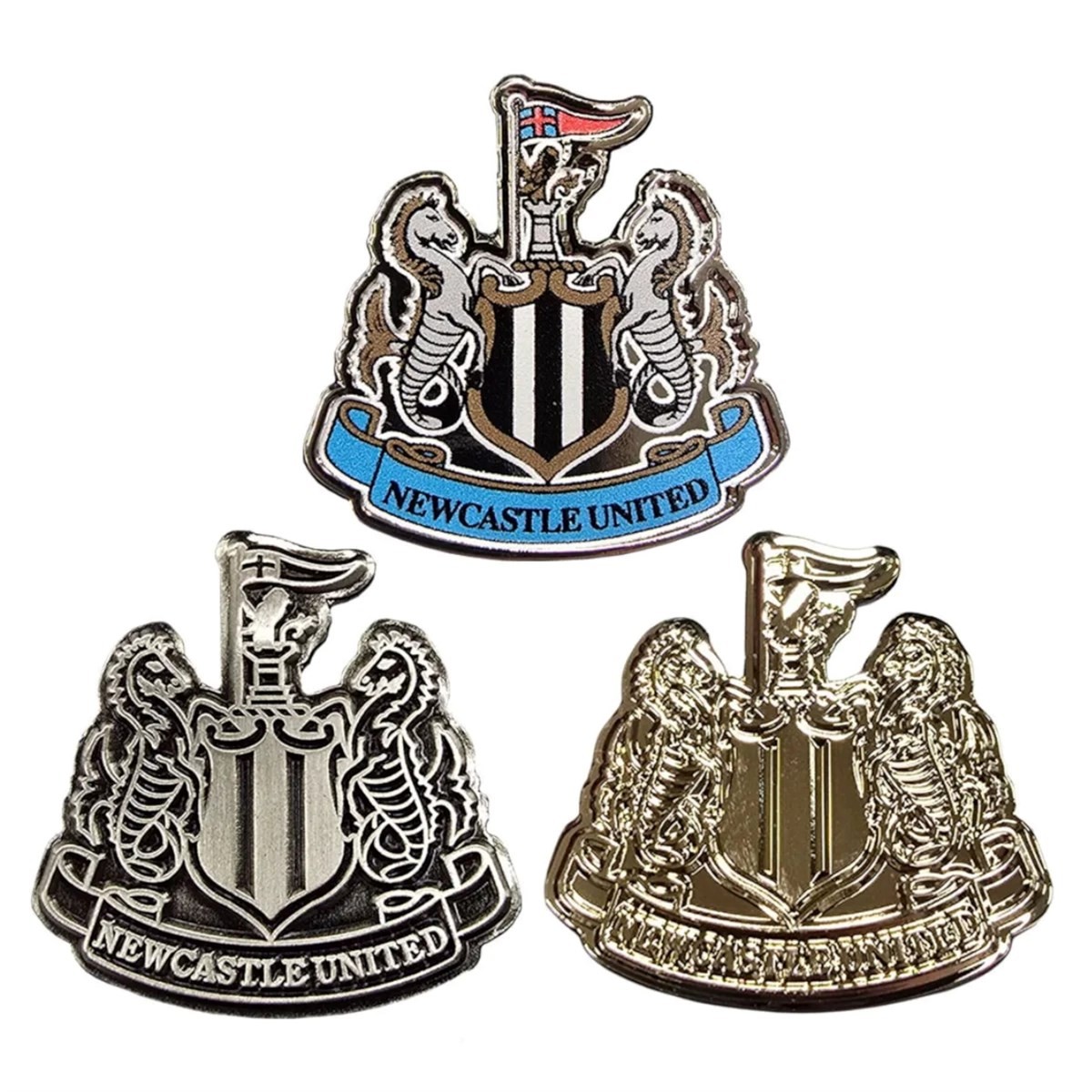 Newcastle United FC 3 Piece Lapel Badge Set, Football Accessories, Sports, Gift