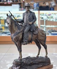 David Manuel An American Legend John Wayne on Horseback Bronze Statue Sculpture