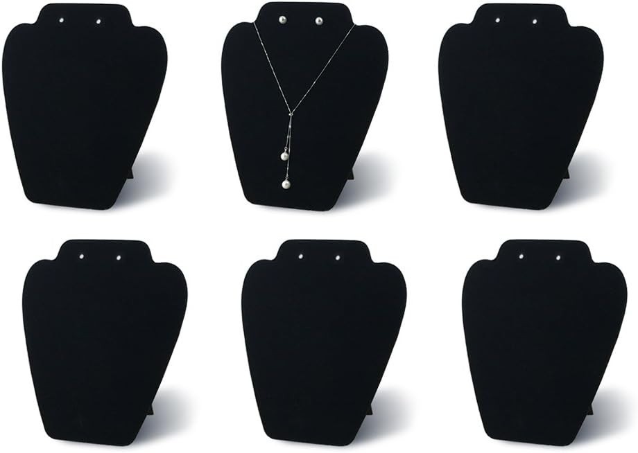6 pcs Black Velvet Necklace Display Jewelry Displays