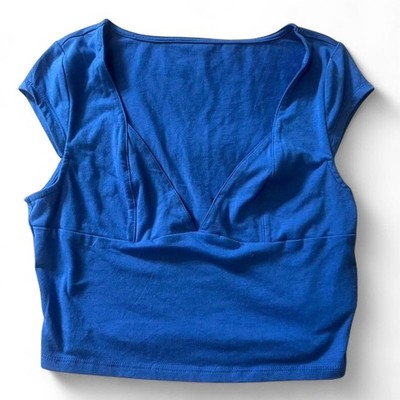 Shein Women's Blue Crop-top
