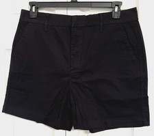 Gloria Vanderbilt Women's Stretch Twill Chino Shorts Cotton Blend Black Size 14