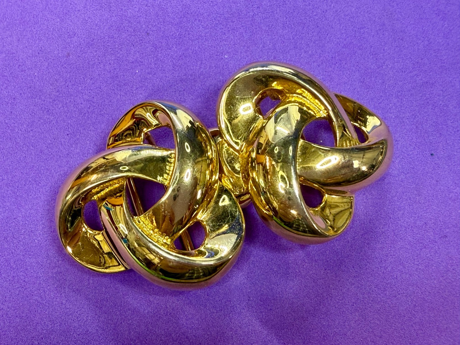 Swirl Knotted Interlocking Two Piece Vintage Gold… - image 18