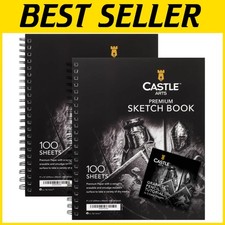 Double Pack of 9x12 Premium Sketch Books with 200 Sheets of Durable 90gsm Paper