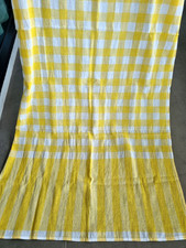 Thai Pha Kao Ma Fabric Kaoma Cloth Plaid Loincloth Scarf Beach Yellow White 70"