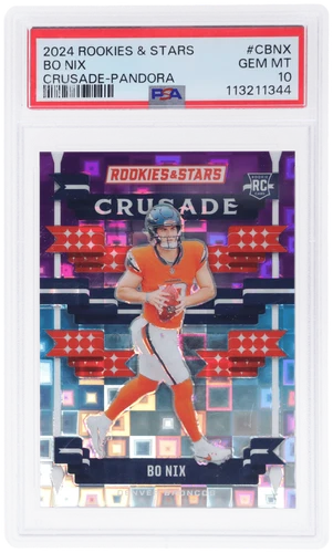 2024 Panini Rookies and Stars Bo Nix Crusade Pandora #CBNX /135 PSA 10