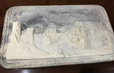 Genuine Incolay Stone Handcrafted Jewelry Box Rectangular Ships