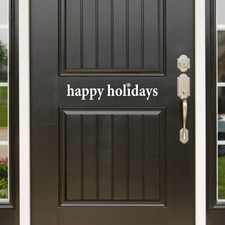 Happy Holidays - Wall Vinyl Decal Sticker Family Kids Holiday Santa Door Art