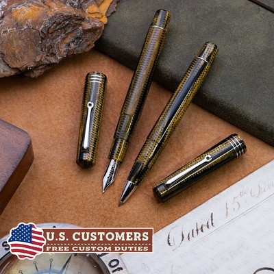 Grandma - Burkina Faso Paragon Celluloid N. 66/130 Set of 2 Fountain Pen + Rollerball