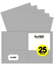 Folders with Pockets 25 Pack, Gray , 2 Pocket Folders Fit Letter Size Paper,...