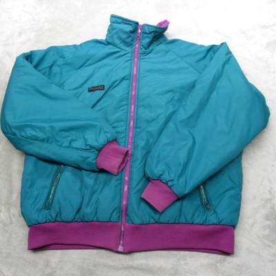 Columbia Jacket Womens Large Purple Green Reversible Radial Sleeve