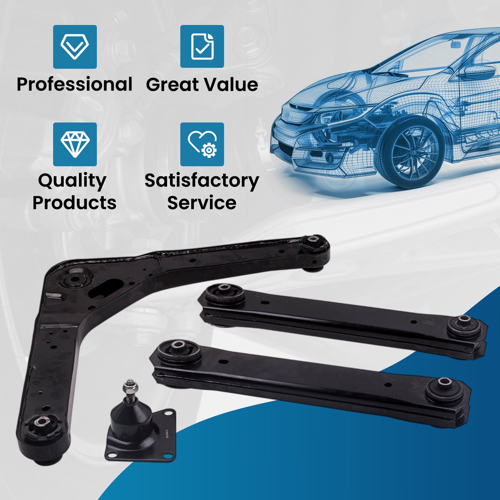 Front Wishbone Track Control Arm Pair X 2 For Mercedes S-Class W221 2005-2013 - Image 3