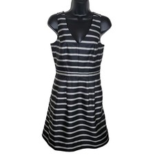 J. CREW Nwt striped metallic jaquard fit & flare skater dress size 2