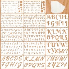 1/2, 3/4, 1, 2 Inch Letter Stencils for Painting, 14 Pack 9.8 X 5.9 Inch Pl...