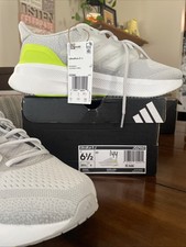 Adidas Ultrarun 5 J Sneaker, Grey/White/Lucid Lemon, 5.5 US Unisex Big Kid
