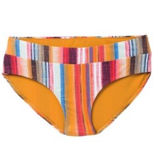 PRANA Womens Presolana Bikini Bottoms Medium Gold Baja Stripe Hipster Swim NWT