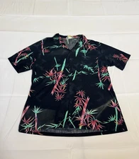 VTG Fast Breakers Shirt Mens LRG Floral Hawaiian Button Up Black/pink/neon- Vice