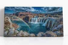 Grand Canyon Waterfall Canvas Print | Desert Rainbow Wall Art Print Home Decor