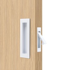 1 Set 6 Inch Sliding Pocket Door Handles 304 Stainless Flush Edge Pull White
