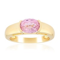 Cavill Kunzit Ring 1,619Ct Oval 925 Silber Vergoldet Damen Rosa Band