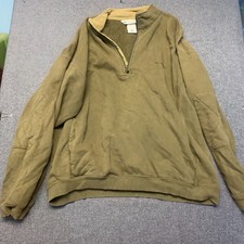 Columbia Men's Sweatshirt Size XL Khaki Green 1/4 Zip Fleece Pullover Hiking