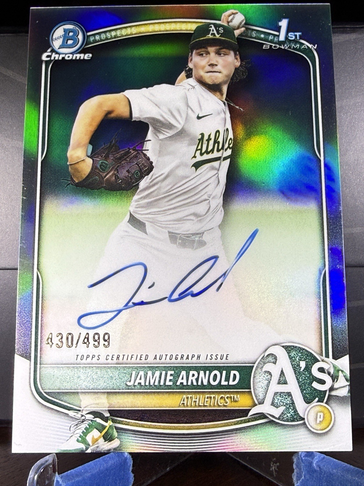 2025 Jamie Arnold Bowman Draft Chrome 1st Bowman Refractor Auto #CPA-JA 430/499