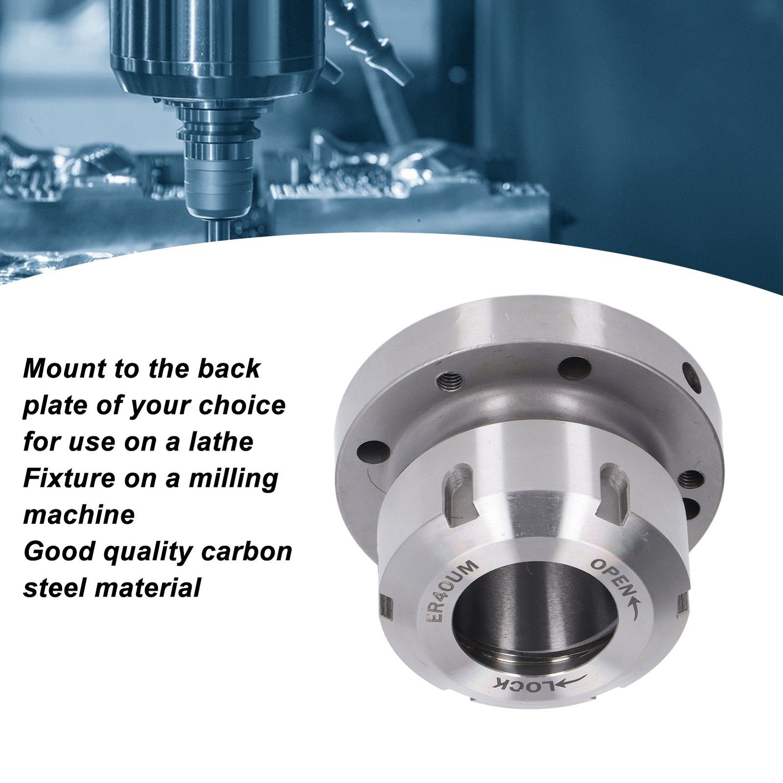 ER40 Clamping Collet Chuck Compact Durable Chuck For Lathe And Milling Machine☜