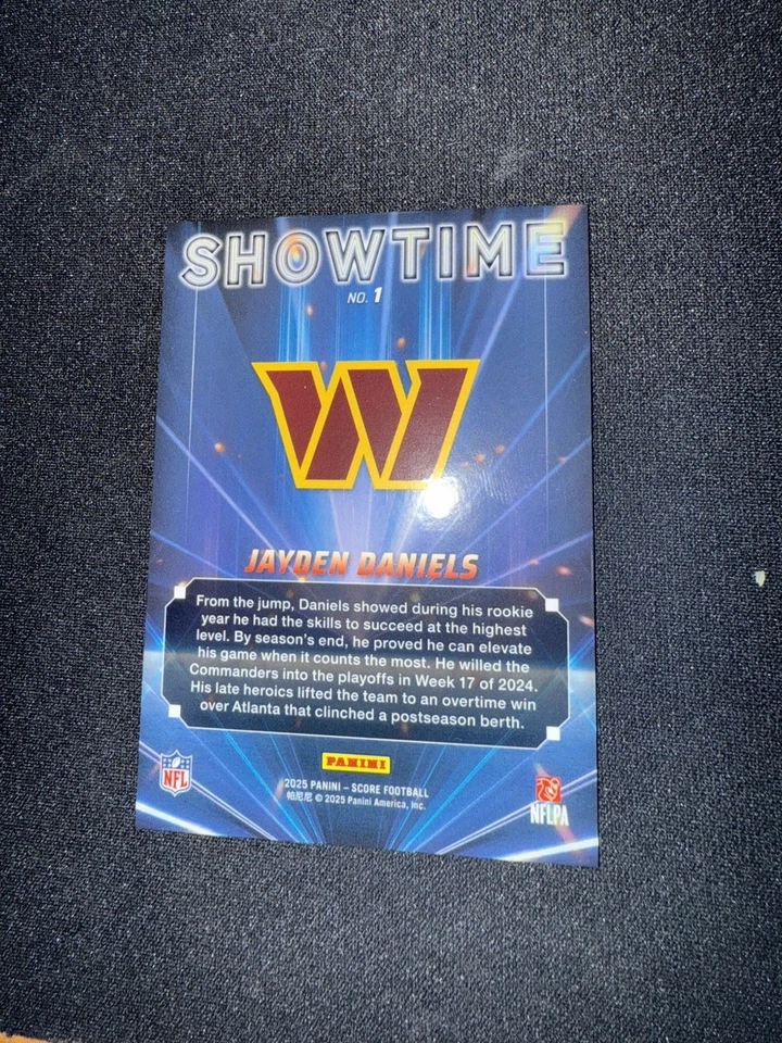 2025 Score - Showtime - Jayden Daniels #1 - Washington Commanders SP - Case Hit - Image 2 of 2