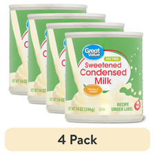  4 pack Great Value Fat Free Sweetened Condensed Milk, 14 oz...