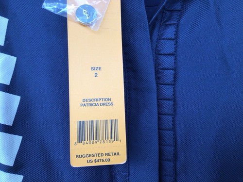 Tory Burch NWT’s 2009 “Patricia” Navy & White 100% Silk Sleeveless Dress Size 2. - Picture 4 of 10
