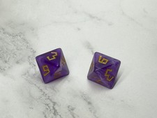 2x D8 Blood Bowl Dice - OOP Purple w/yellow - Elven Union