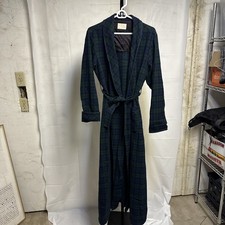 Vintage Yellow Tag Pendleton Woolen Mills Mills Robe Plaid Blue Green Wool Y7