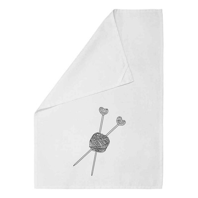 Geschirrtuch/Geschirrtuch 'Stricknadeln & Faden' aus Baumwolle (TW037577)