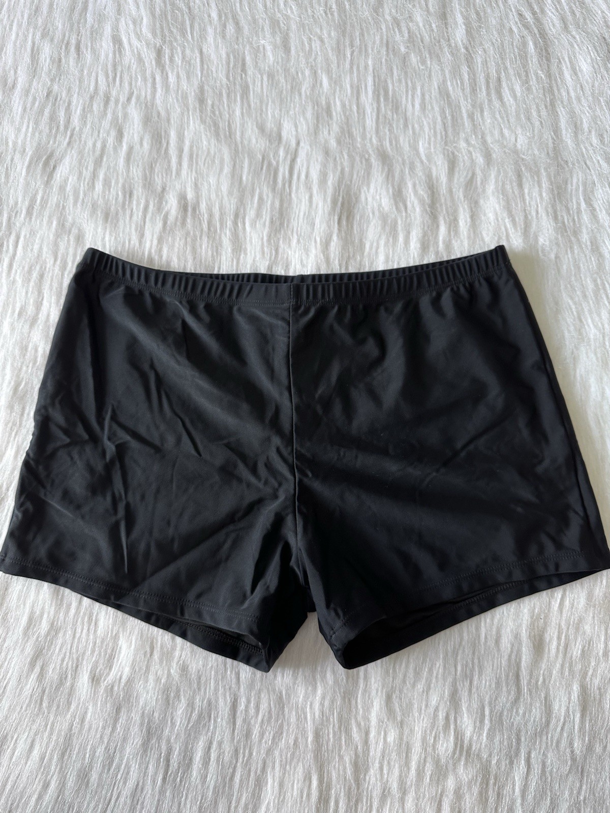 YONIQUE Women's Black Solid Swim Shorts Bottom, XL Regular, 1 Piece