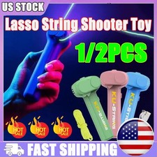 1/2PCS Lasso String Shooter Loop Toy Handheld Zip Rope Launcher Propeller Xmas