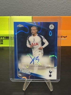 Xavi Simons 2025-26 Topps Chrome UEFA CC Auto Blue Lava Refractor/150 Tottenham