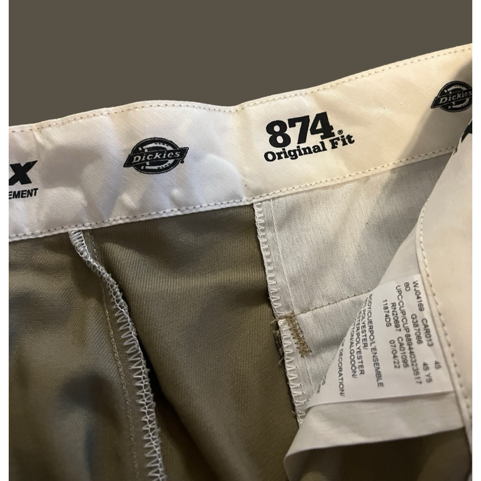 DICKIES Original Relaxed Fit 874 Work Pants, Ultradurable, Tan| Men's 36x32 image 10