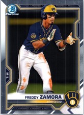 2021 Bowman #BCP-2 Freddy Zamora Chrome Prospects Milwaukee Brewers