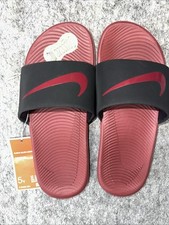 NIKE KAWA Girls Youth Black/Team Red Slide Sandals, Size: 5Y, FJ2250-001 -NWT