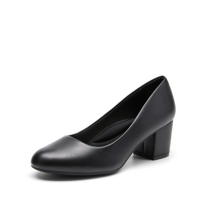 Women's pumps low block heel evening shoes comfortable high heels, size 39, black...