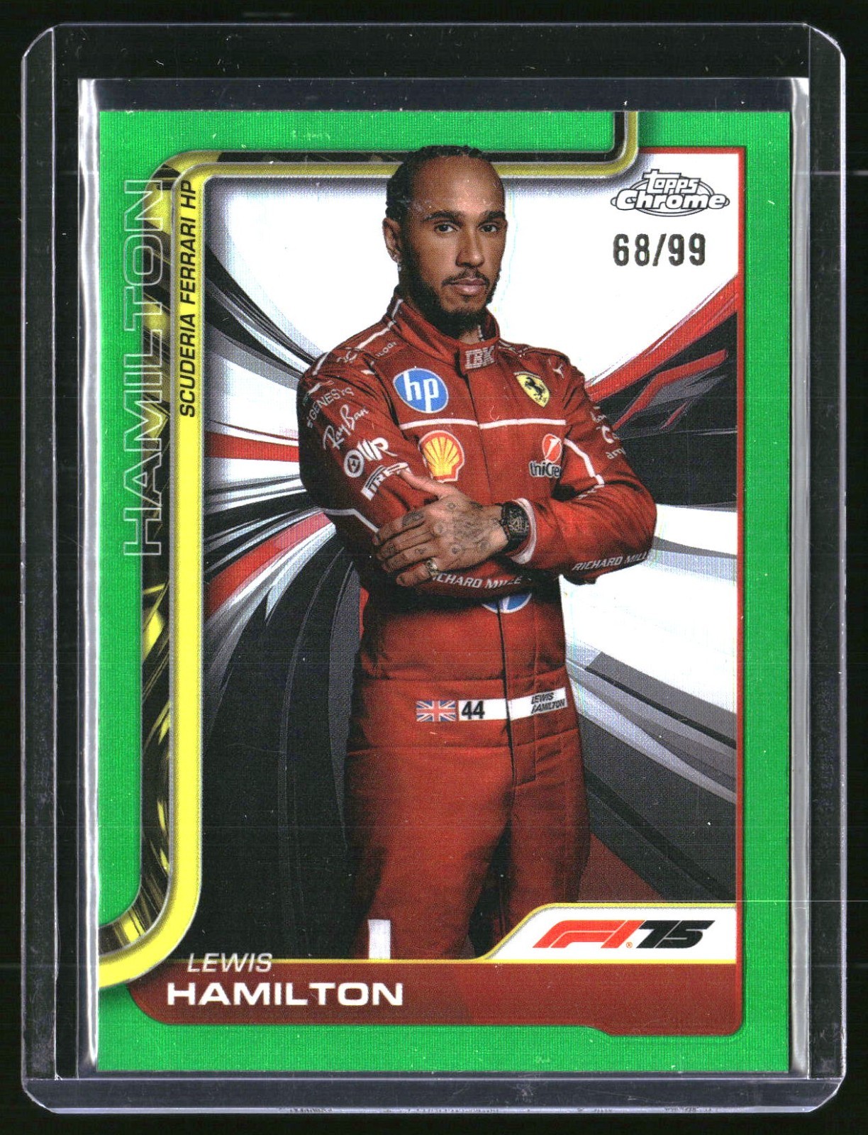 2025 Topps Chrome Formula 1 F1 Lewis Hamilton Portrait Green Refractor 68/99 #4