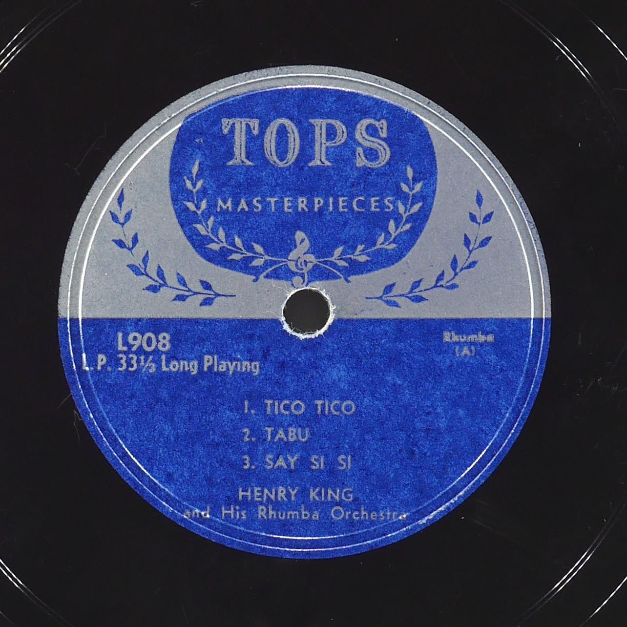 HENRY KING ORCHESTRA Rhumba Favorites TOPS L 908 VG Rumba 10" LP