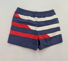 In Crowd Vintage 80s Men's Swim Trunks Lined Shorts Size M Blue Red White