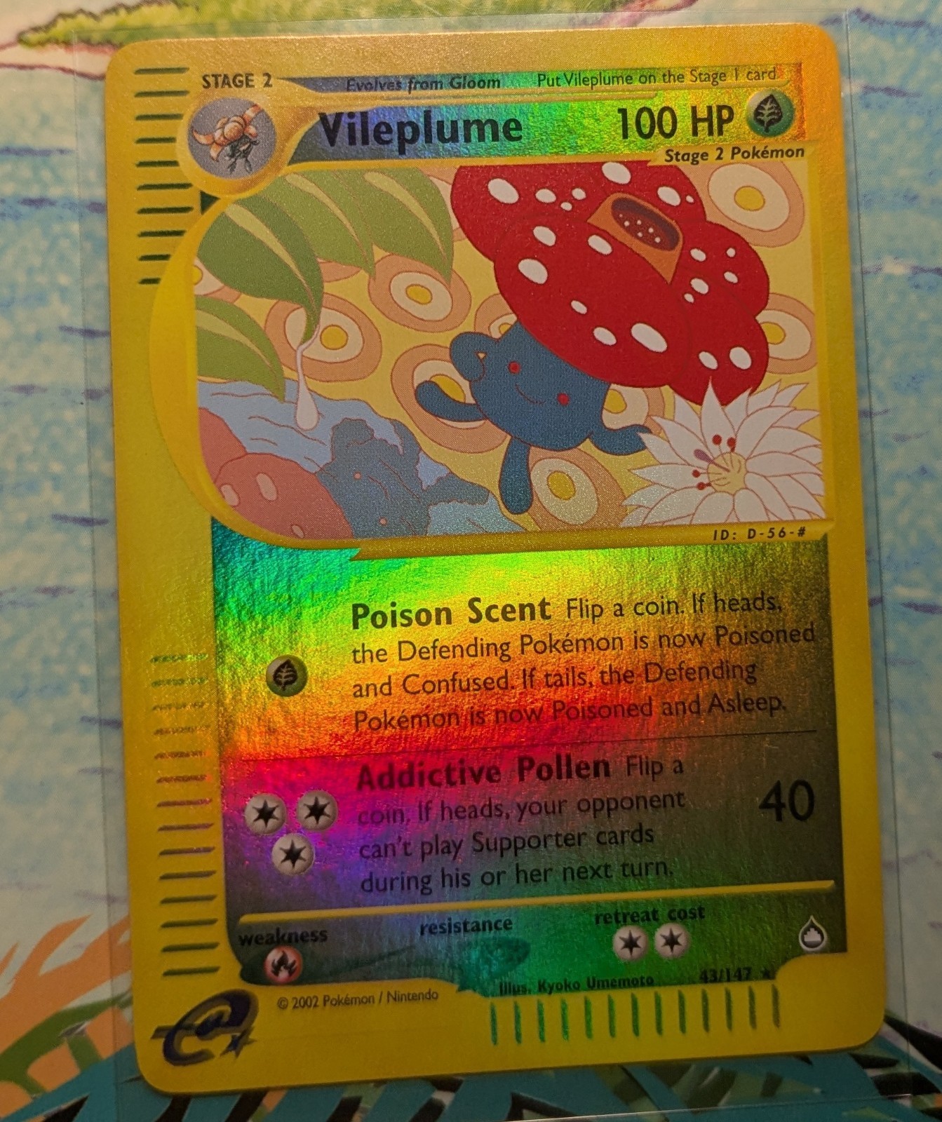 Vintage! - Vileplume - Pokemon TCG Aquapolis 43/147 - Reverse Holo Rare - NM