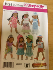 Simplicity Pattern 1928 for 18 Doll