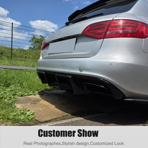 Gloss Black Rear Bumper Diffuser Lip Spoiler For Audi S4 A4 S Line B8 2008-2012 - Afbeelding 3 van 12