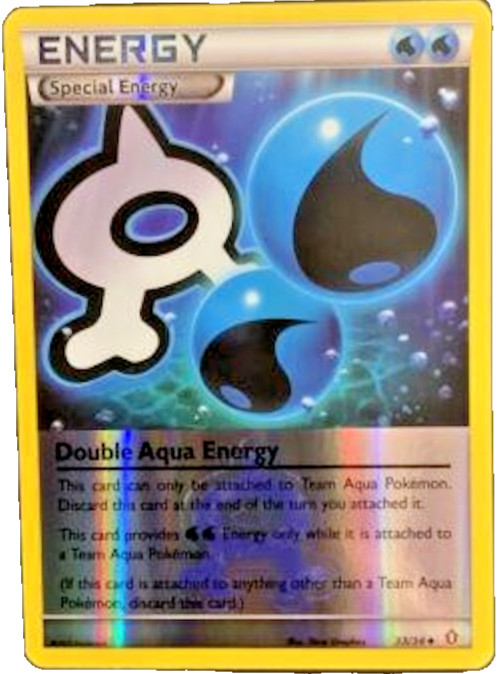 Pokémon TCG - Double Aqua Energy 33/34 - Reverse Holo Double Crisis [Light Play]