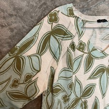 Talbots Women Floral Lightweight Knit Sweater L Resort Grandmillenial Tropical