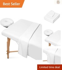 3-Piece Massage Table Sheet Set - Soft Microfiber with Face Cradle Cover